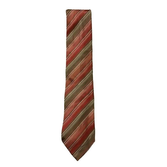 5/$10 Kenneth Cole Pink Silver Striped Silk Tie 57" - Picture 1 of 3
